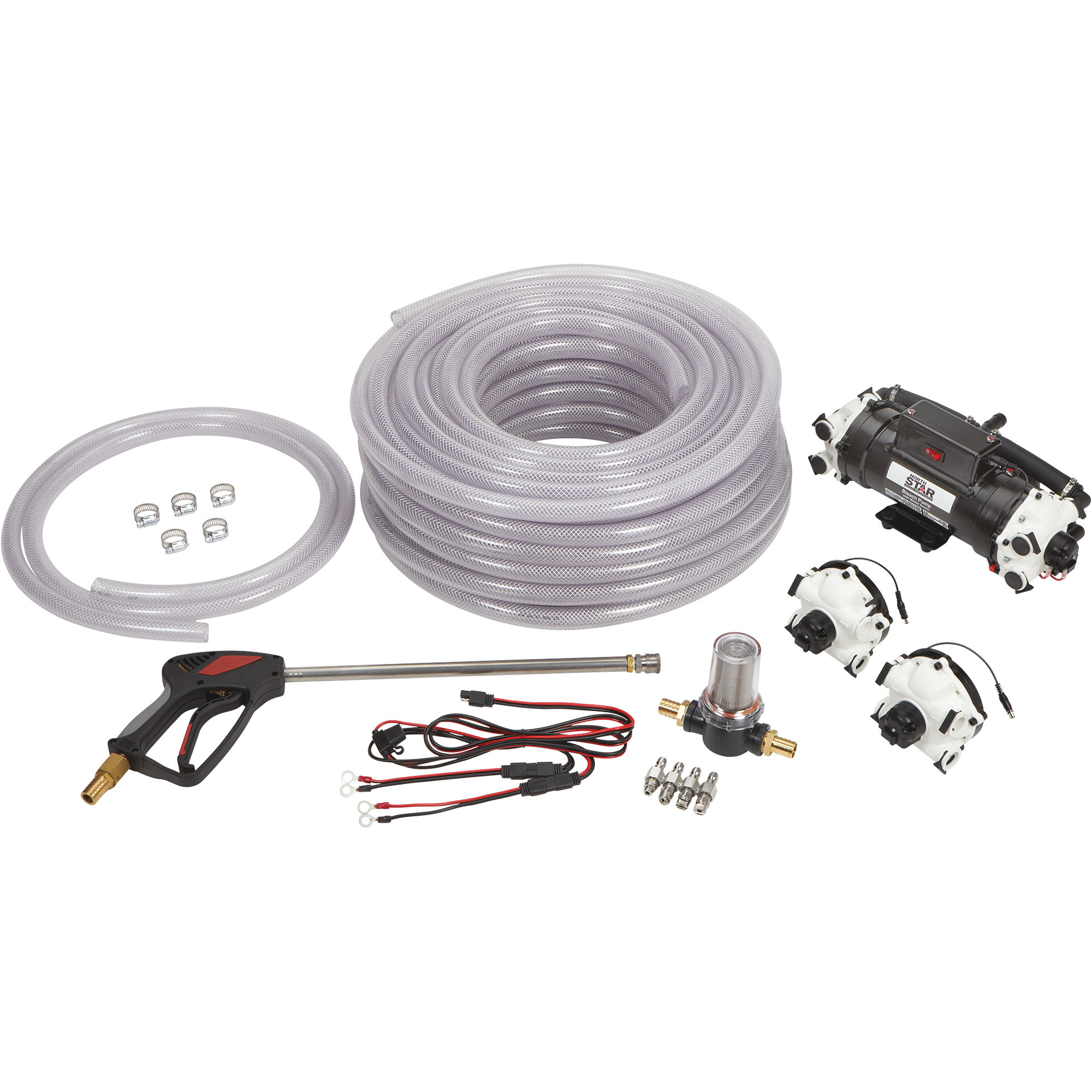 NorthStar Soft Wash Kit — 4.0 GPM Bleach Pump, Hose, Gun and Nozzles